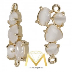 Asymmetrical Pendant with Cat's Eye color Pearl  White