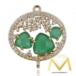 Oval Pendant with Cat's Eye color Green