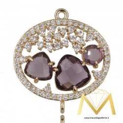 Oval Pendant with Cat's Eye color Lilac