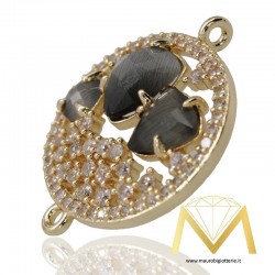 Oval Pendant with Cat's Eye color Gray