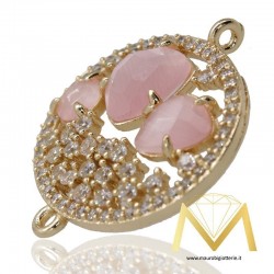 Oval Pendant with Cat's Eye color Pink