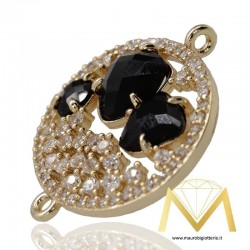 Oval Pendant with Cat's Eye color Black