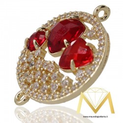 Oval Pendant with Cat's Eye color Red