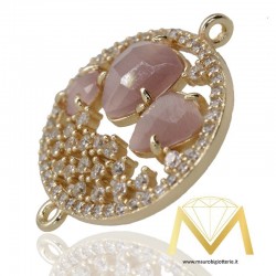 Oval Pendant with Cat's Eye color Peach
