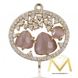 Oval Pendant with Cat's Eye color Peach