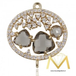 Oval Pendant with Cat's Eye color Light Gray