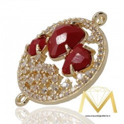 Oval Pendant with Cat's Eye color Bordeux