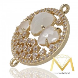 Oval Pendant with Cat's Eye color Pearl White