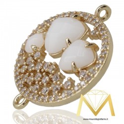 Oval Pendant with Cat's Eye color Pearl White