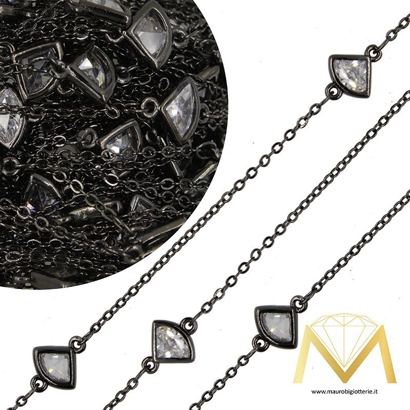 Diamond Shaped Brass Chain Gun Metal