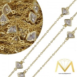 Diamond Shaped Brass Chain Gold