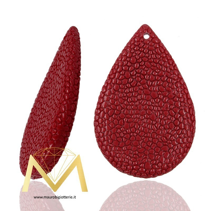 Ciondoli in Resina Forma Goccia colore Corallo Rosso