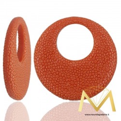 Round Resin Pendant color Coral Orange
