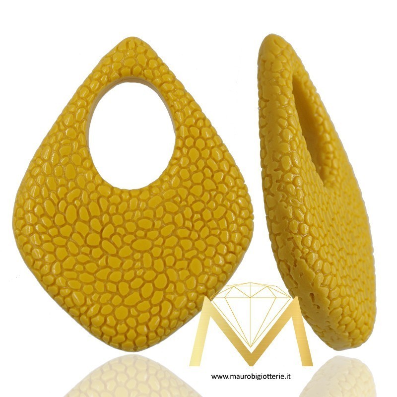 Rhombus Resin Pendant color Yellow