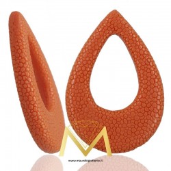 Ciondoli in Resina Forma Goccia con Buco colore Corallo Arancione