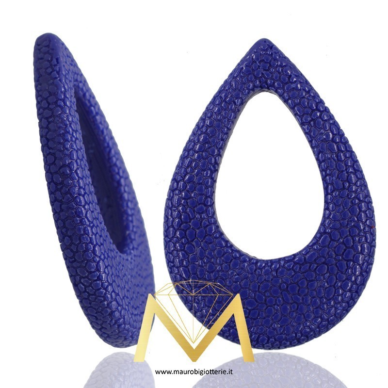 Ciondoli in Resina Forma Goccia con Buco colore Blu