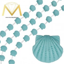 Resin Spacer - Shells - Turquoise 10mm