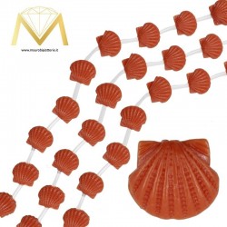 Resin Spacer - Shells - Coral Orange 10mm