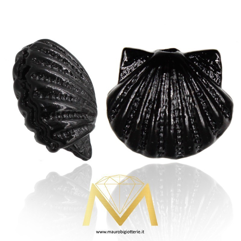 Passanti in Resina - Conchigliette - Nero - 10mm