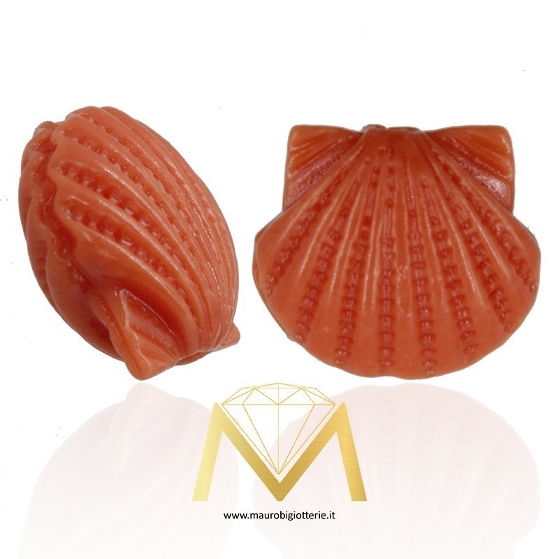 Passanti in Resina - Conchigliette - Corallo Arancione 10mm