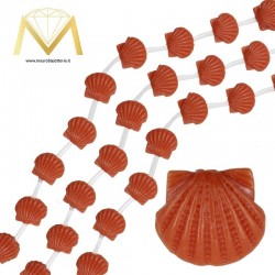 Resin Spacer - Shells - Coral Orange 10mm