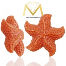 Resin Spacer - Starfish - Coral Orange 30mm