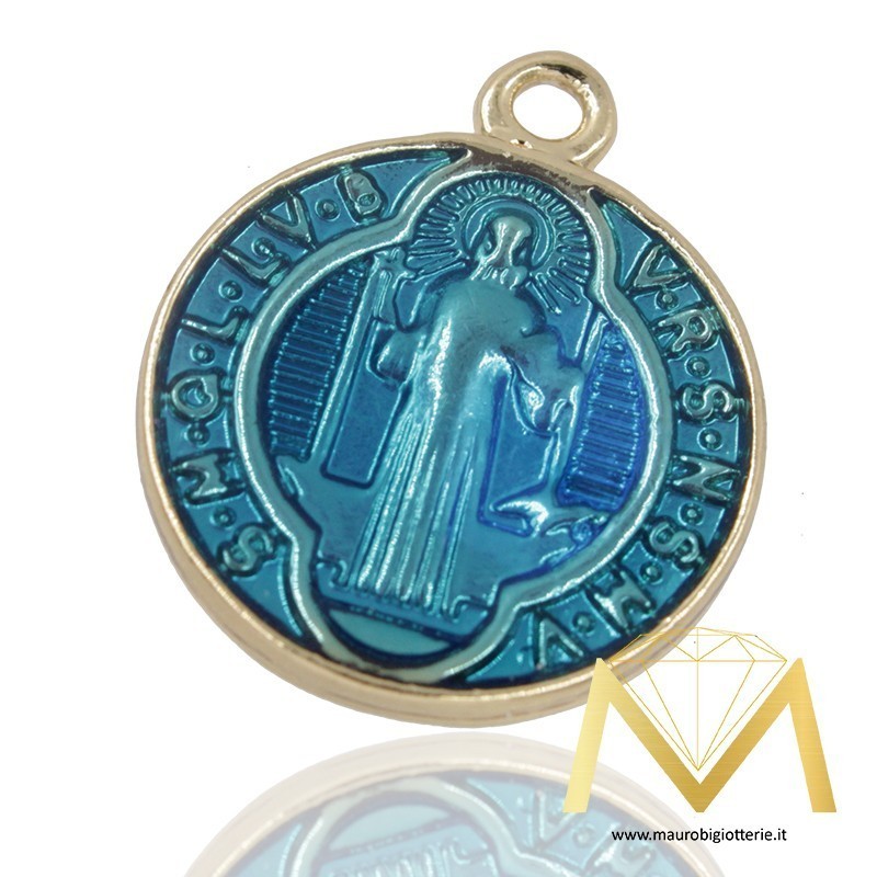 Madonnina Ciondolo Tondo Blu