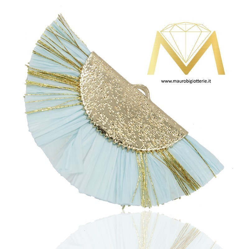 Nappine in Rafia con Coppetta in Ottone Celeste