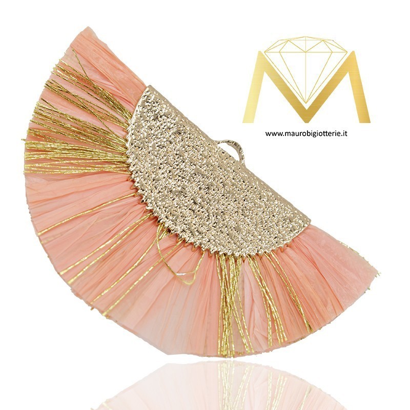 Nappine in Rafia con Coppetta in Ottone Pesca