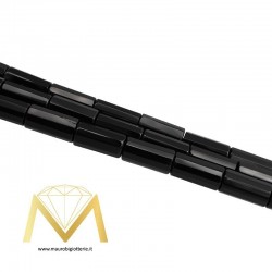 Black Onyx Faceted Cylinder 11x40mm