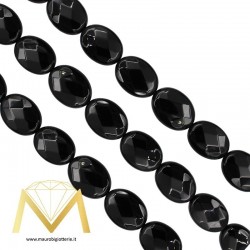Black Onyx Oval Faceted 15x20mm