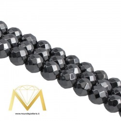 Hematite Faceted Sphere Gun Metal 2mm