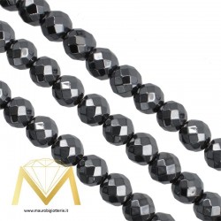 Hematite Faceted Sphere Gun Metal 2mm