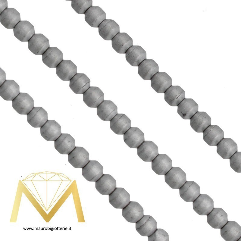 Hematite Opaque Rhombus Silver 3mm