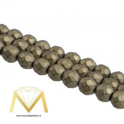 Hematite Opaque Faceted Sphere Champagne 6mm