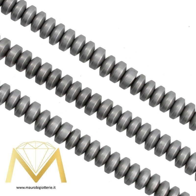 Ematite Opaco Rondella Argento 4mm