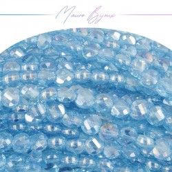 Light Blue Glass Crystal Faceted Sphere 5mm
