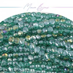 Cristallo di Vetro Tondo Sfaccettata Verde Smeraldo 5mm
