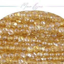 Yellow Glass Crystal Faceted Sphere 5mm