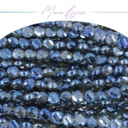 Dark Blue Glass Crystal Faceted Sphere 5mm