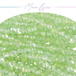 Cristallo di Vetro Tondo Sfaccettata Acqua Verde 5mm