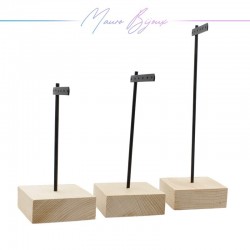 Black Stand for Earrings with Wooden Base (3 pc set)