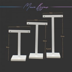 White Plexiglass Stand for Earrings (3 pc set)