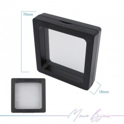 Frame Displays for Jewelry with Transparent Film Black 70x70mm