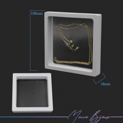 Frame Displays for Jewelry with Transparent Film White 108x108mm