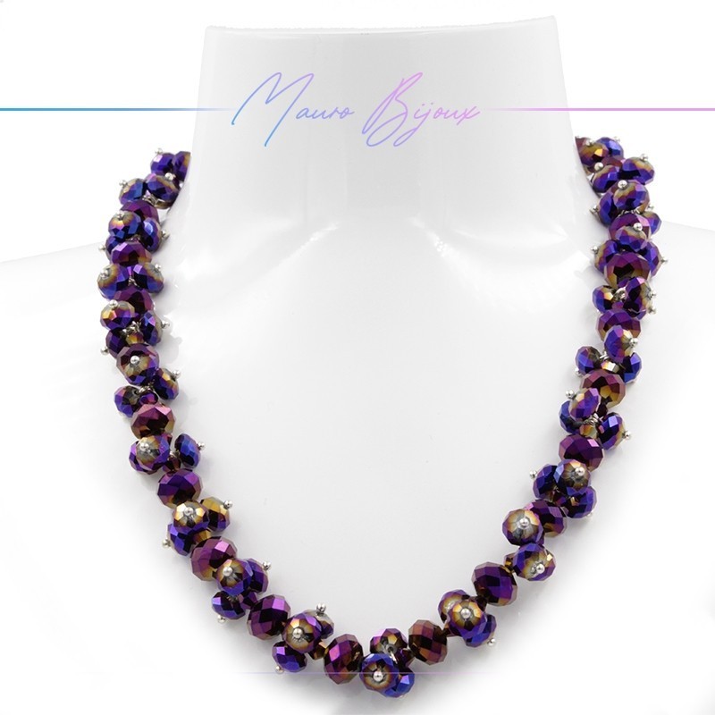 Violet Glass Crystal Necklace
