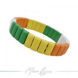Enamelled Bracelet | Green | Yellow | Orange