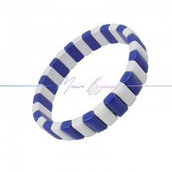 Enamelled Bracelet | Blue | White