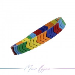 Enamelled Bracelet | Fish Bone | Rainbow Color
