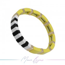 Enamelled Bracelet | Black | White | Yellow